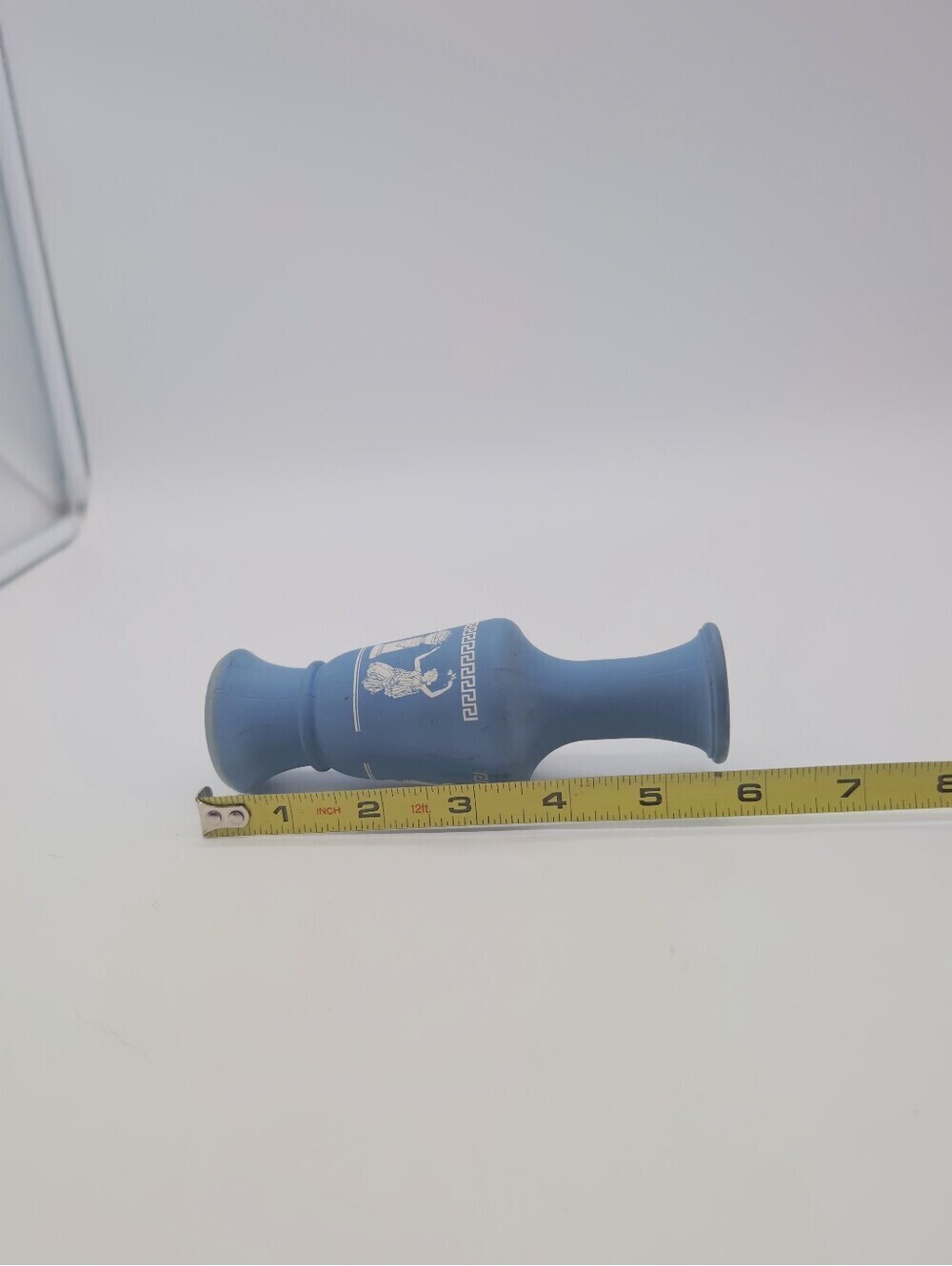 Vintage Jeannette Glass Hellenic Blue Grecian Bud Vase Satin Finish - Picture 7 of 7